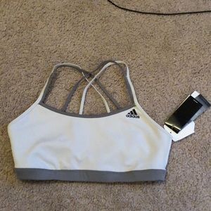 White/gray Adidas Sports Bra